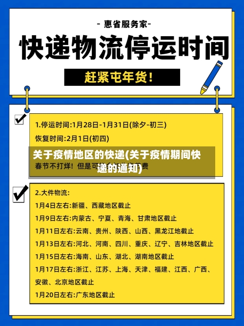 关于疫情地区的快递(关于疫情期间快递的通知)