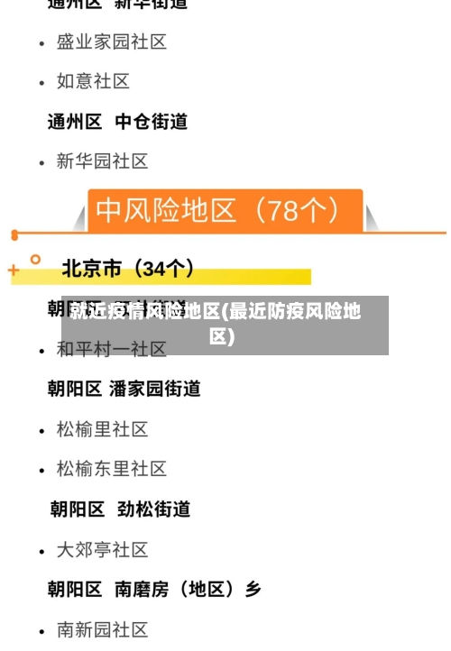 就近疫情风险地区(最近防疫风险地区)