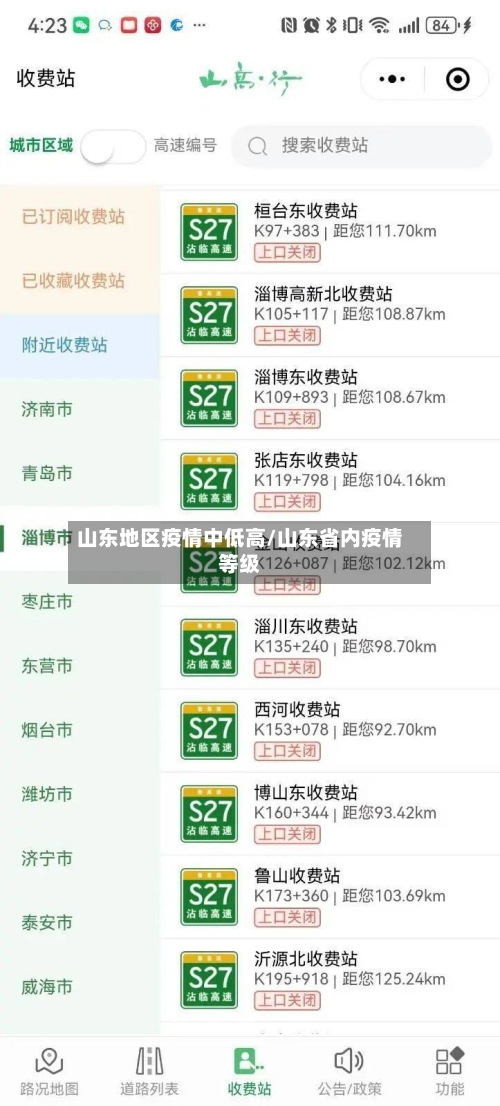 山东地区疫情中低高/山东省内疫情等级