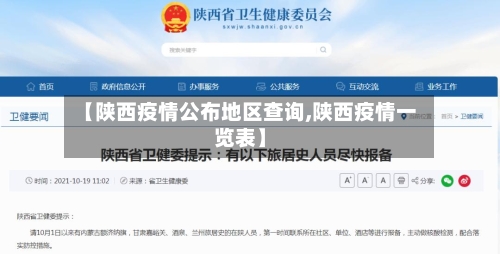 【陕西疫情公布地区查询,陕西疫情一览表】