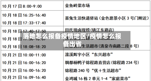 落地怎么报备疫情地区/疫情怎么报备出省