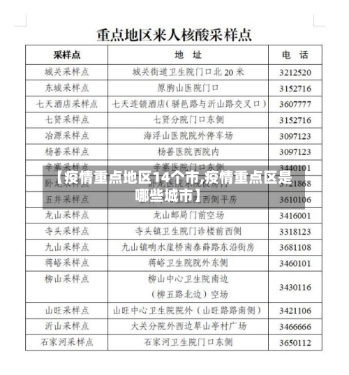【疫情重点地区14个市,疫情重点区是哪些城市】