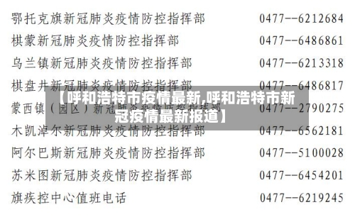 【呼和浩特市疫情最新,呼和浩特市新冠疫情最新报道】-第3张图片