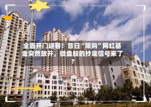 全面开门迎客！昔日“限购”网红基金突然放开，微盘股的抄底信号来了？-第3张图片