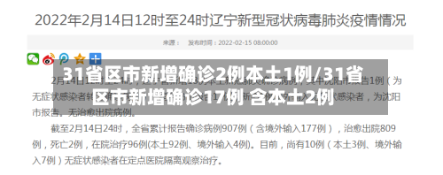 31省区市新增确诊2例本土1例/31省区市新增确诊17例 含本土2例