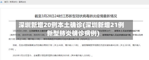 深圳新增20例本土确诊(深圳新增21例新型肺炎确诊病例)-第2张图片