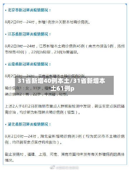 31省新增40例本土/31省新增本土61例p
