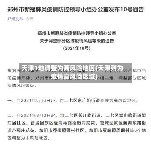 天津1地调整为高风险地区(天津列为疫情高风险区域)-第2张图片