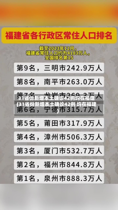 31省份新增本土确诊42例均在福建(31省份新增本土确诊42例 均在福建)-第2张图片