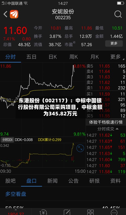 东港股份（002117）：中标中国银行股份有限公司采购项目，中标金额为345.82万元-第2张图片