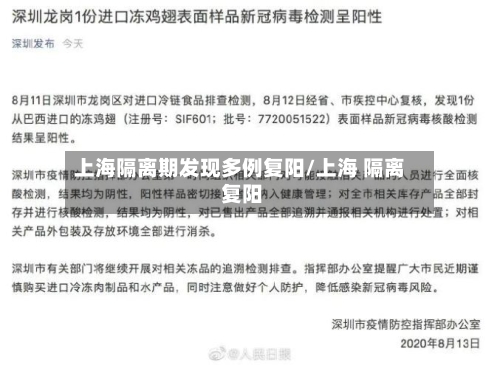 上海隔离期发现多例复阳/上海 隔离 复阳