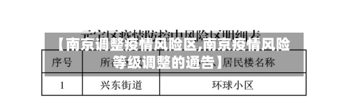 【南京调整疫情风险区,南京疫情风险等级调整的通告】-第2张图片