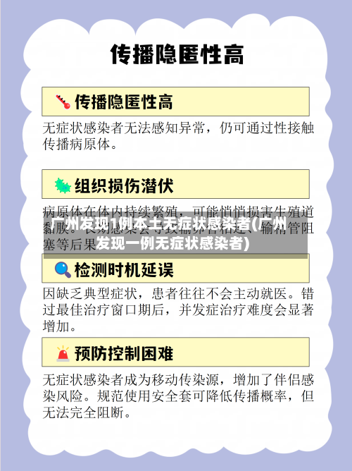 广州发现1例本土无症状感染者(广州发现一例无症状感染者)