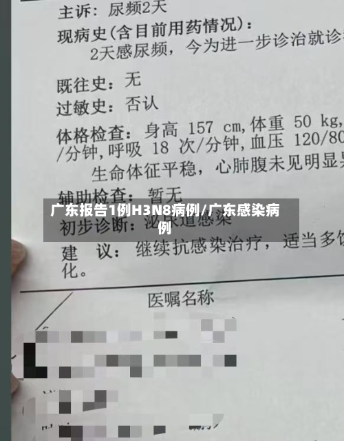 广东报告1例H3N8病例/广东感染病例