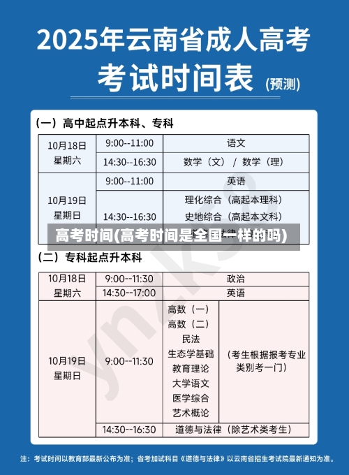 高考时间(高考时间是全国一样的吗)