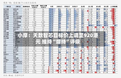小摩：天数智芯目标价上调至920港元 维持“增持	”评级-第2张图片
