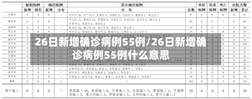 26日新增确诊病例55例/26日新增确诊病例55例什么意思