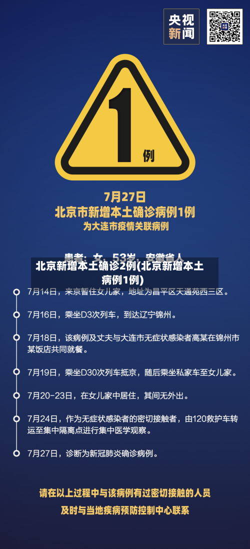 北京新增本土确诊2例(北京新增本土病例1例)