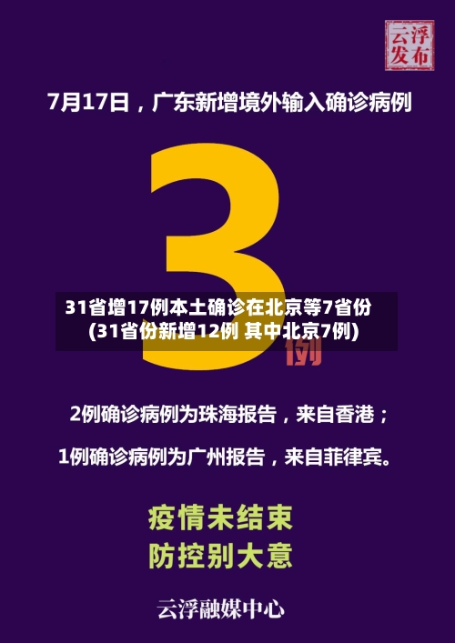 31省增17例本土确诊在北京等7省份(31省份新增12例 其中北京7例)