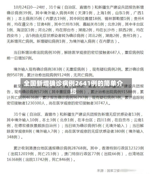 全国新增确诊病例2641例的简单介绍