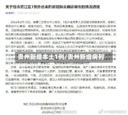 贵州新增本土1例/贵州新增病列-第2张图片
