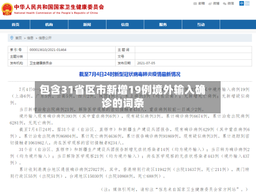 包含31省区市新增19例境外输入确诊的词条-第2张图片