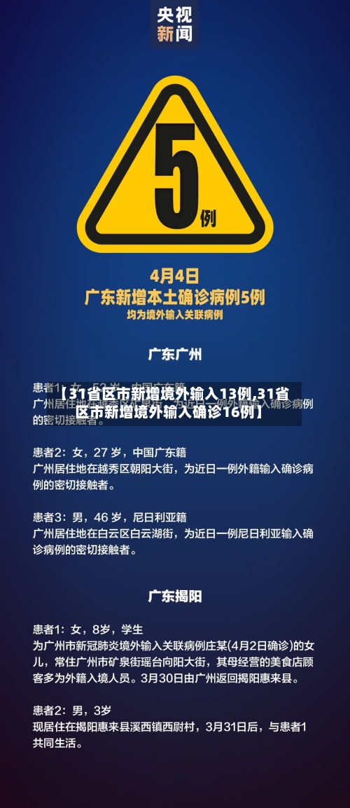 【31省区市新增境外输入13例,31省区市新增境外输入确诊16例】
