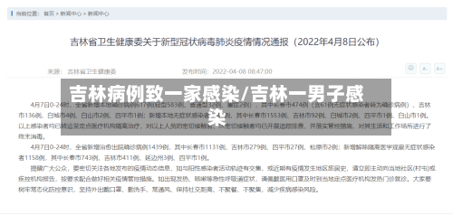 吉林病例致一家感染/吉林一男子感染