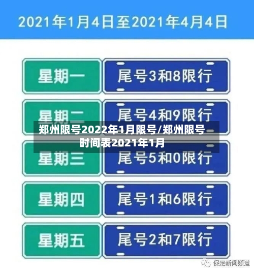 郑州限号2022年1月限号/郑州限号时间表2021年1月