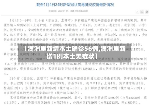 【满洲里新增本土确诊56例,满洲里新增1例本土无症状】