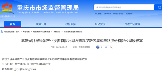 长存集团“放权”	，光谷国资入主武汉新芯